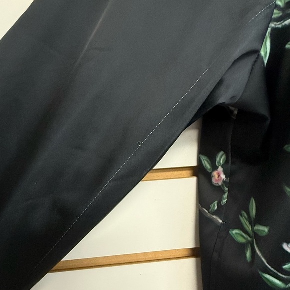 Too Faced Black Satin Bomber Jacket Size S Full Zip Lined  Floral‎ (Flaw Read) - Picture 10 of 12
